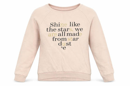 Front view of H&M girls’ beige pullover sweatshirt, size 11-12, years