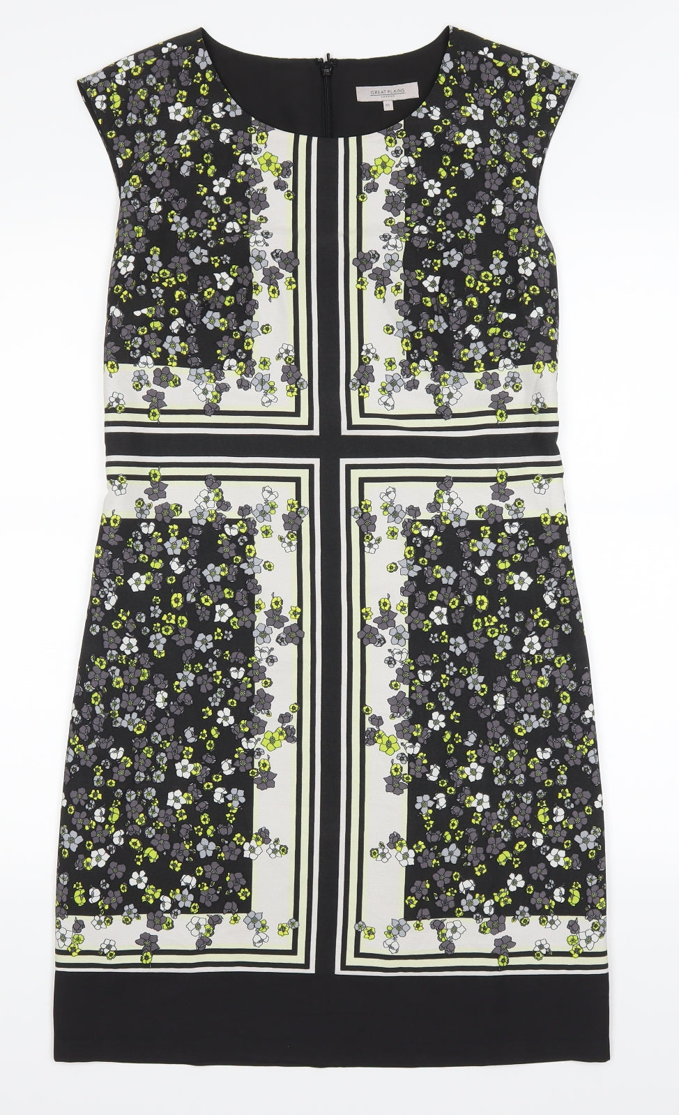 GREAT PLAINS Womens Grey Floral  A-Line  Size XS