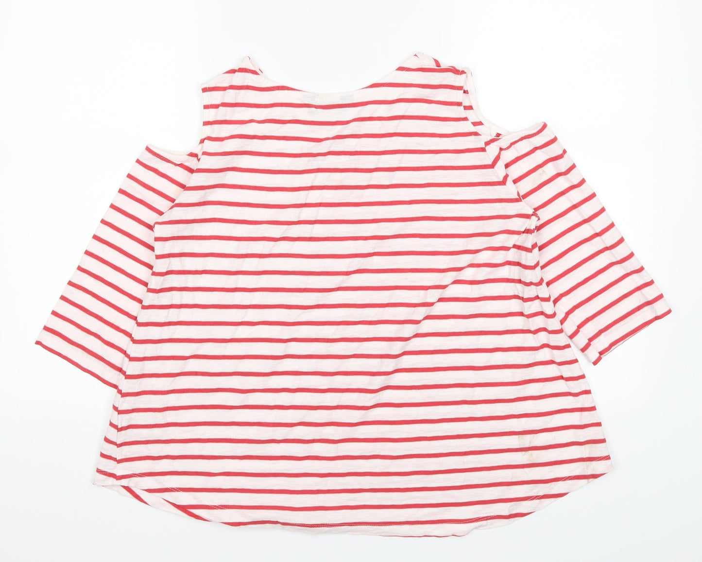 Pomodoro Womens Red Striped  Basic Blouse Size 10