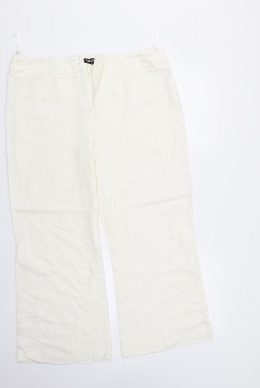 Debehams Womens White   Trousers  Size 16 L26 in