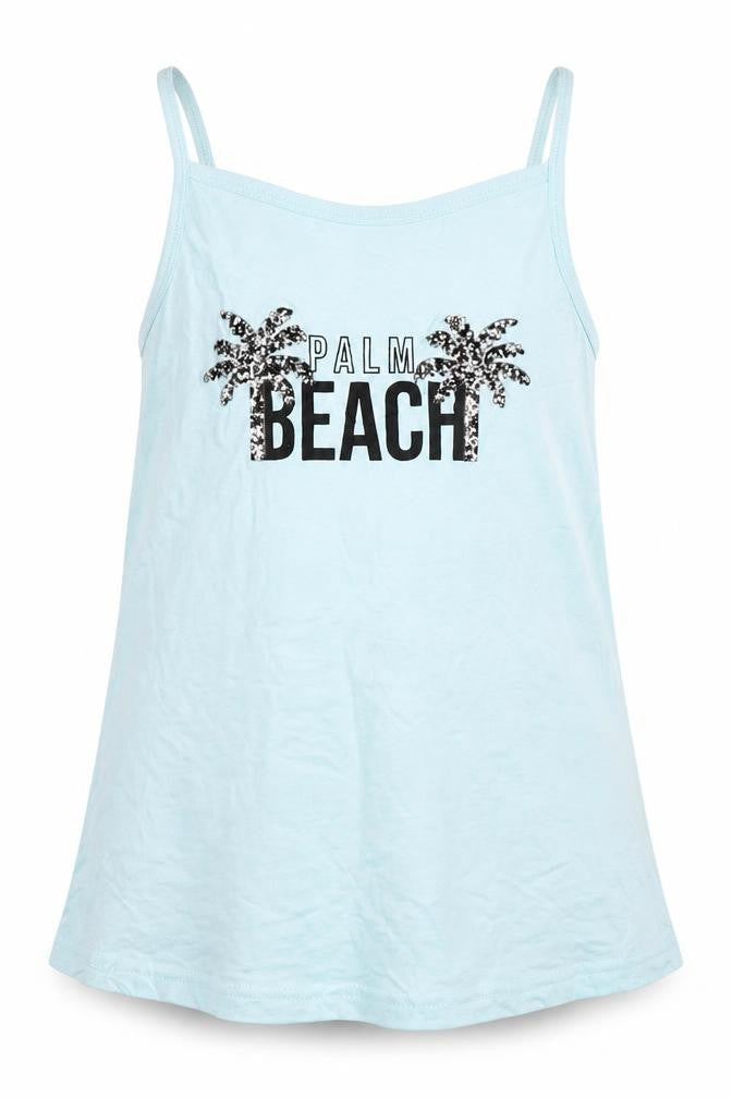 Pep&Co Girls Blue   Top Pyjama Top Size 8-9 Years  - palm beach