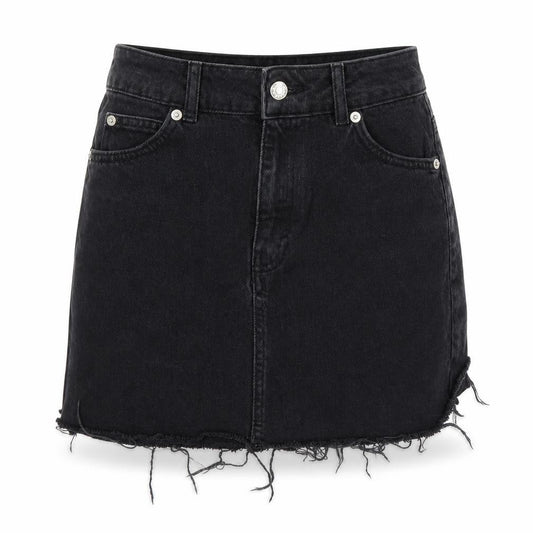 Topshop Womens Black  Denim Mini Skirt Size 6