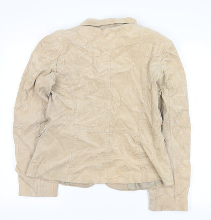 Back view of New Look women’s beige corduroy jacket, size UK 12