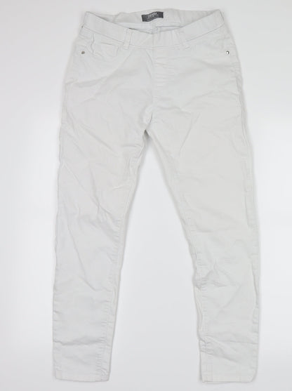 Additional front view of Dorothy Perkins women’s white denim straight jeans, size UK 6
