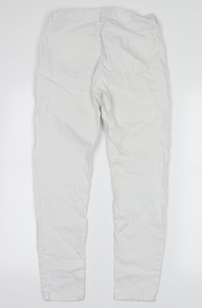 Back view of Dorothy Perkins women’s white denim straight jeans, size UK 6