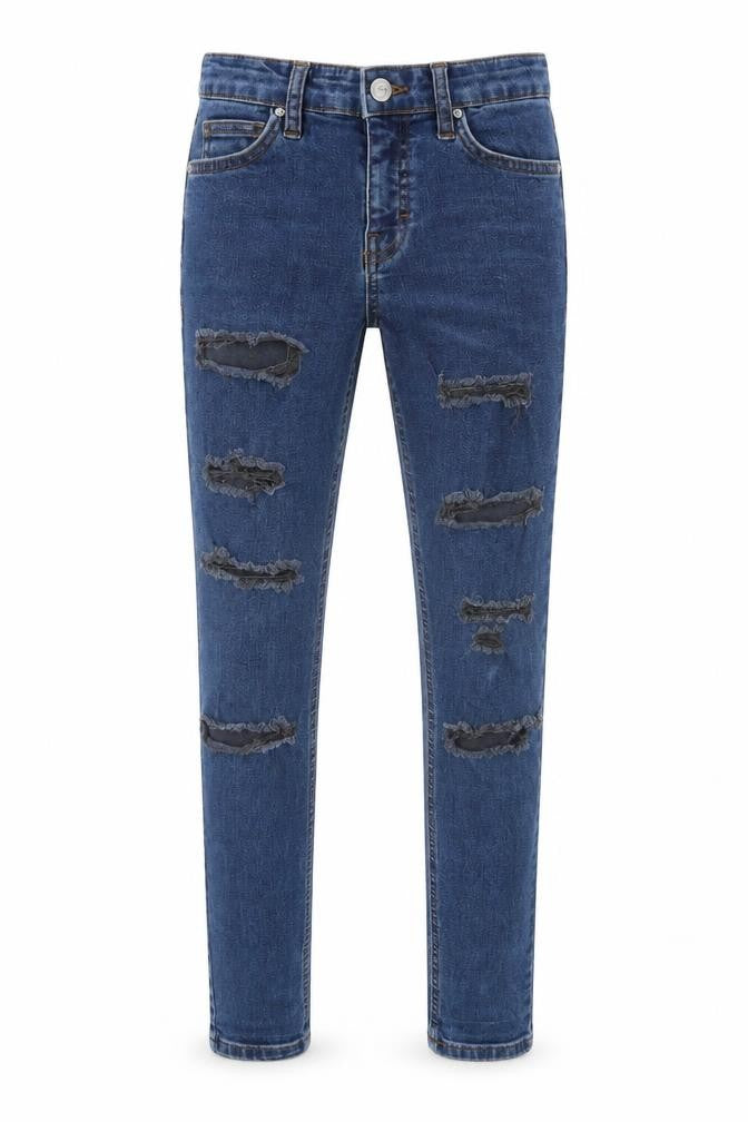 Topshop Womens Blue  Denim Straight Jeans Size 26 in L31 in