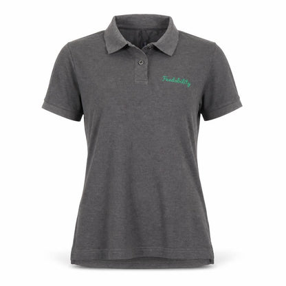 Front view of Asquith & Fox women’s grey basic polo, size M