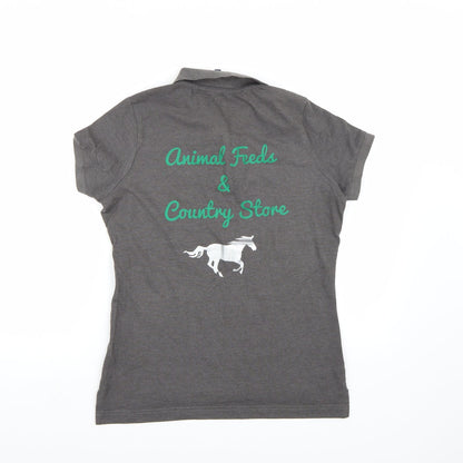 Back view of Asquith & Fox women’s grey basic polo, size M