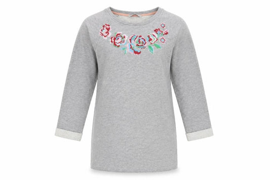 Front view of Tu women’s grey jumper, size UK 8