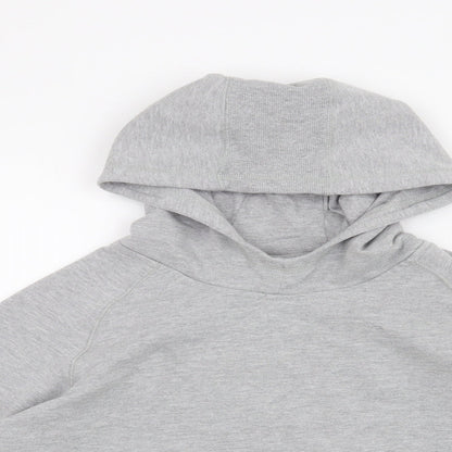 Close-up detail of USA Pro girls’ grey pullover hoodie, size 13, years