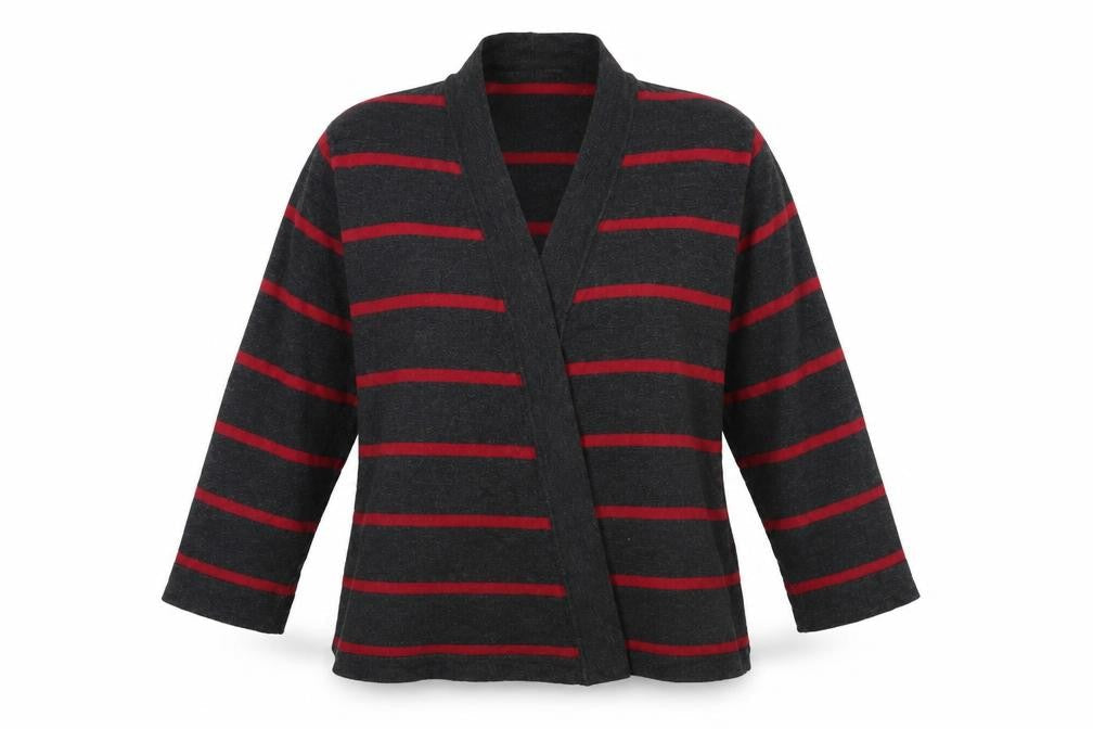 Country Casuals Womens Grey Striped Cardigan Jumper Size M