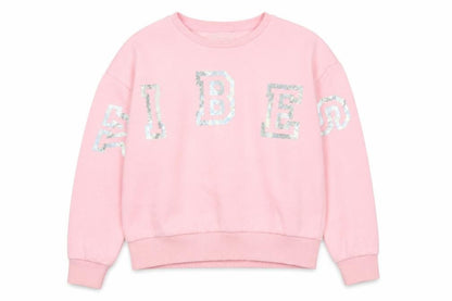 Front view of Active girls’ pink jumper, size 10-11, years