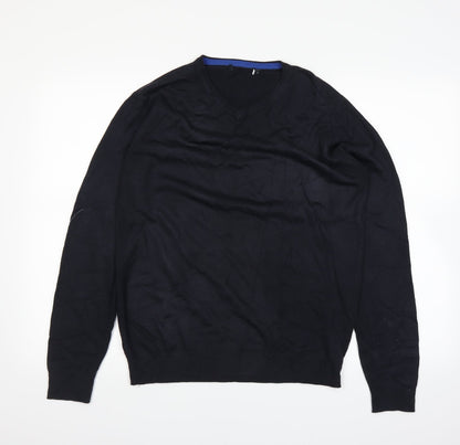 Additional front view of EWM men’s blue jumper, size S