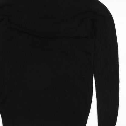 Brand and care label for Easy men’s black jumper, size M