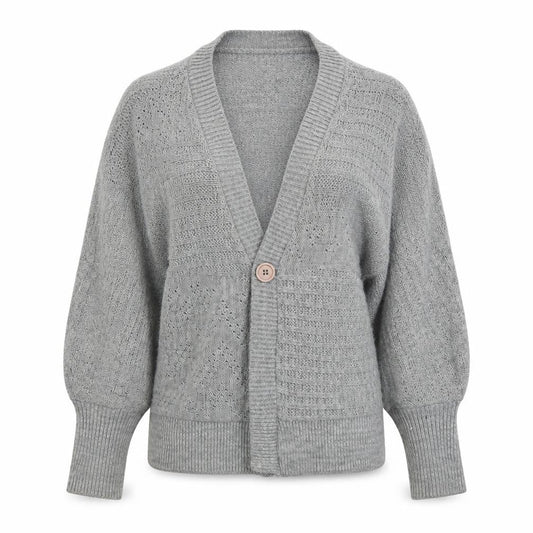 Front view of Warehouse women’s grey jacket, size UK 8