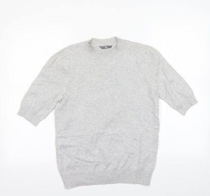 Additional front view of BHS women’s grey pullover sweatshirt, size UK 12
