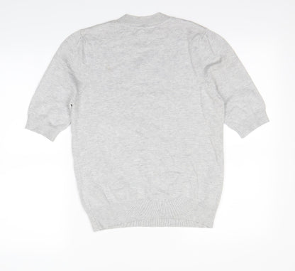Back view of BHS women’s grey pullover sweatshirt, size UK 12