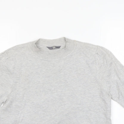 Close-up detail of BHS women’s grey pullover sweatshirt, size UK 12