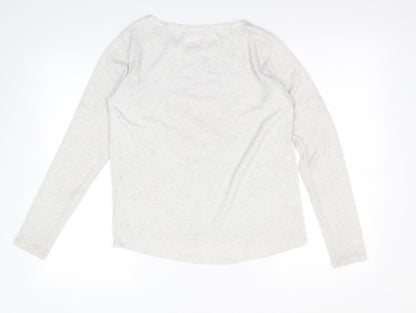 Back view of H&M girls’ grey pullover sweatshirt, size 12-13, years