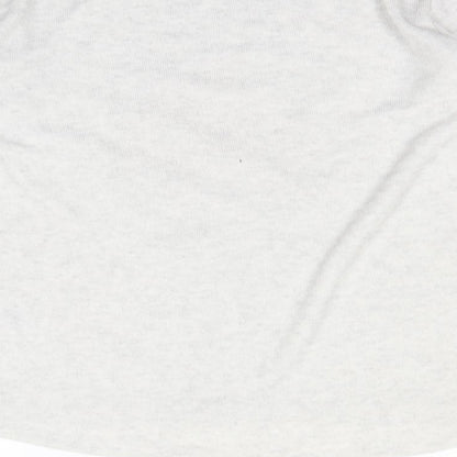 Brand and care label for H&M girls’ grey pullover sweatshirt, size 12-13, years