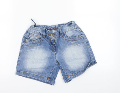 Additional front view of Next girls’ blue mom shorts, size 7, years