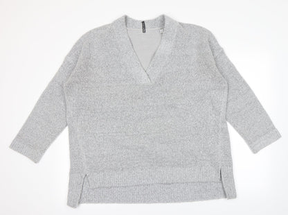 Front view of Capsule women’s grey jumper, size UK 16