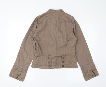 Back view of WAREHOSUE women’s brown jacket coat, size UK 12
