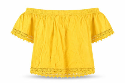Front view of Select women’s yellow basic blouse, size UK 8