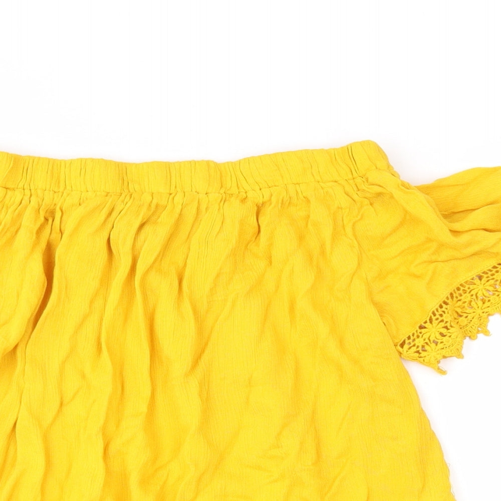 Select Womens Yellow   Basic Blouse Size 8