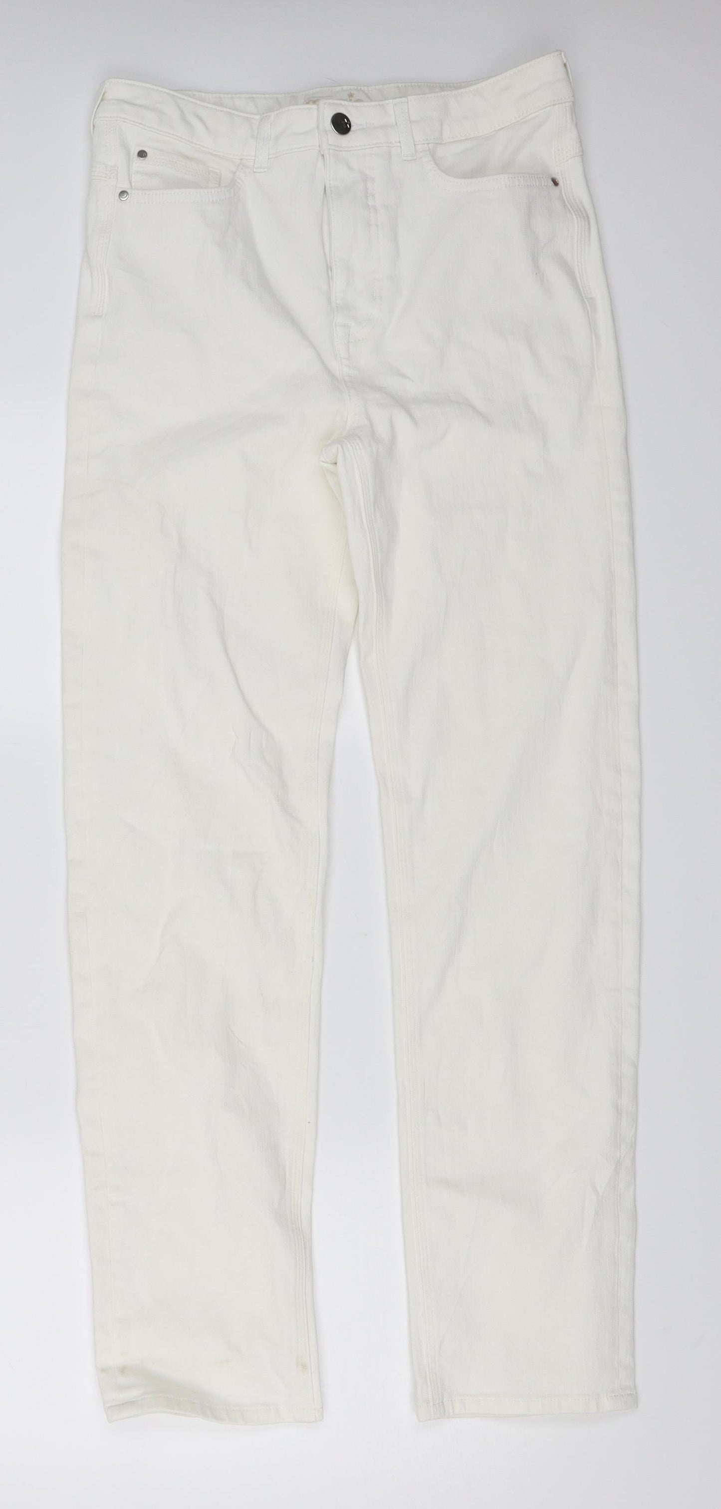 Marks and Spencer Womens White   Straight Jeans Size 31 in L31 in