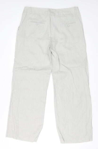 Back view of Derby women’s grey trousers, size L, 29-inch leg