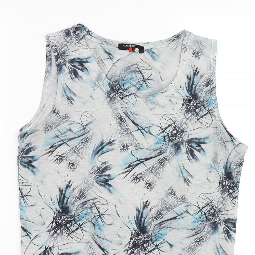 paramour Womens Grey Floral  Basic Tank Size M