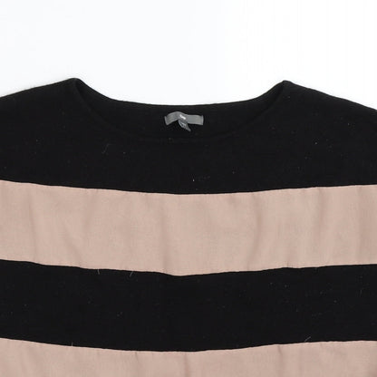 Close-up detail of Gap women’s black striped knit jumper, size M