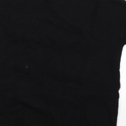 Brand and care label for Gap women’s black striped knit jumper, size M