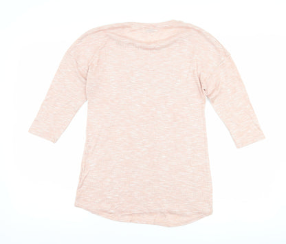 Back view of Papaya women’s pink basic t-shirt, size UK 8, - slogan