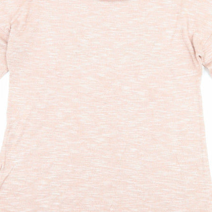 Brand and care label for Papaya women’s pink basic t-shirt, size UK 8, - slogan