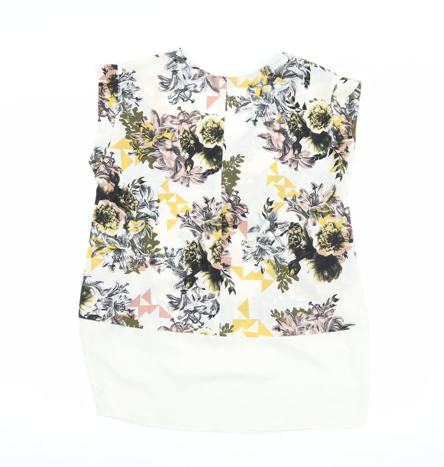 George Womens Beige Floral  Basic T-Shirt Size 8