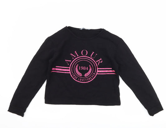 Very Girls Black   Pullover Sweatshirt Size 11 Years  - amour