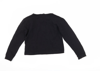 Back view of Very girls’ black pullover sweatshirt, size 11, years - amour
