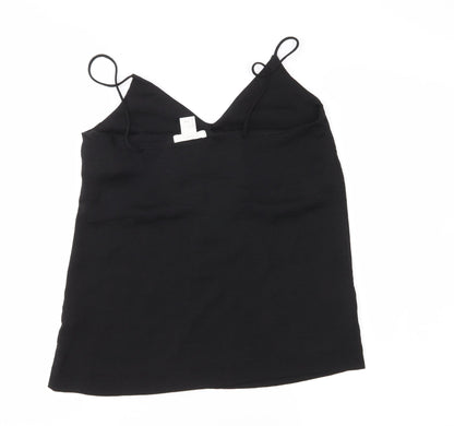 Back view of H&M women’s black camisole blouse, size UK 6