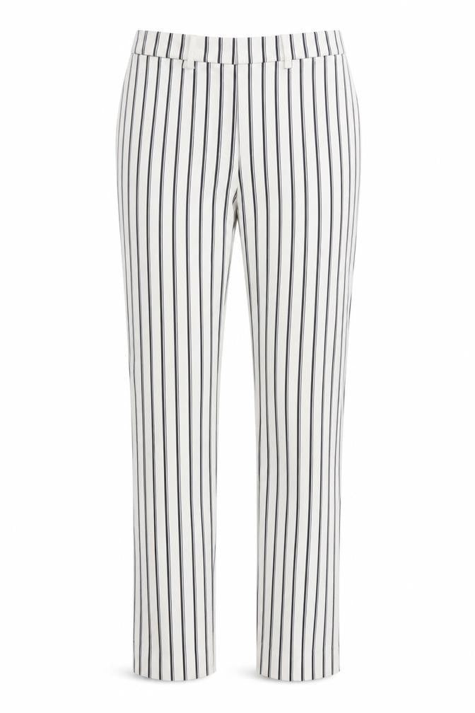 H&M Womens White Striped  Trousers  Size 6 L27 in