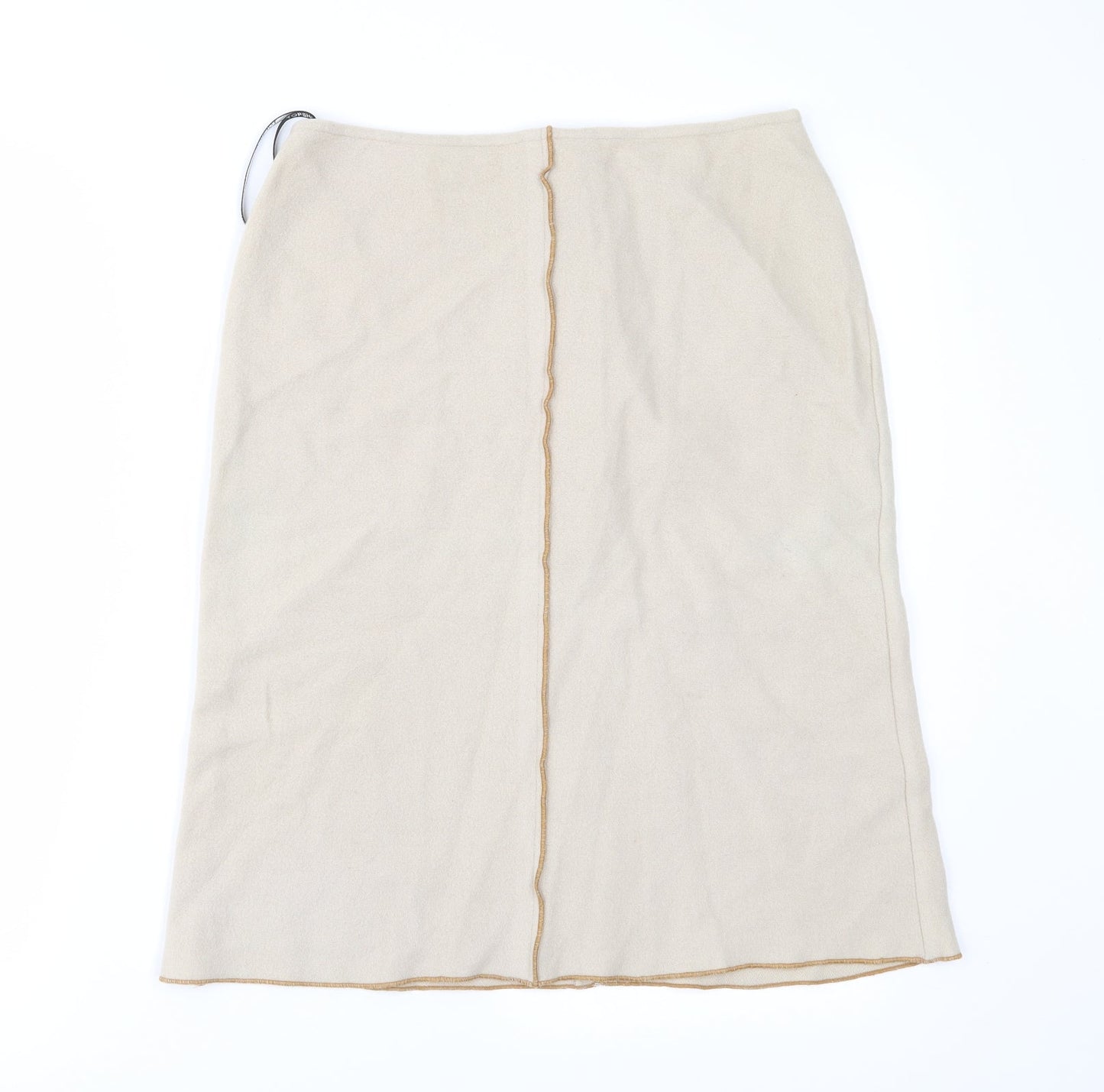Topshop Womens Beige  Flannel Straight & Pencil Skirt Size 8