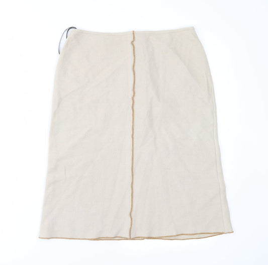 Topshop Womens Beige  Flannel Straight & Pencil Skirt Size 8