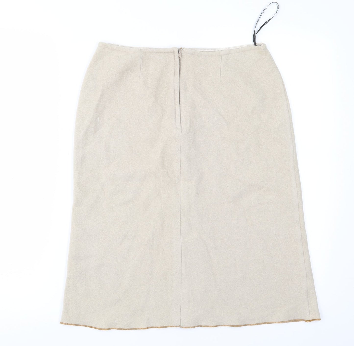Topshop Womens Beige  Flannel Straight & Pencil Skirt Size 8