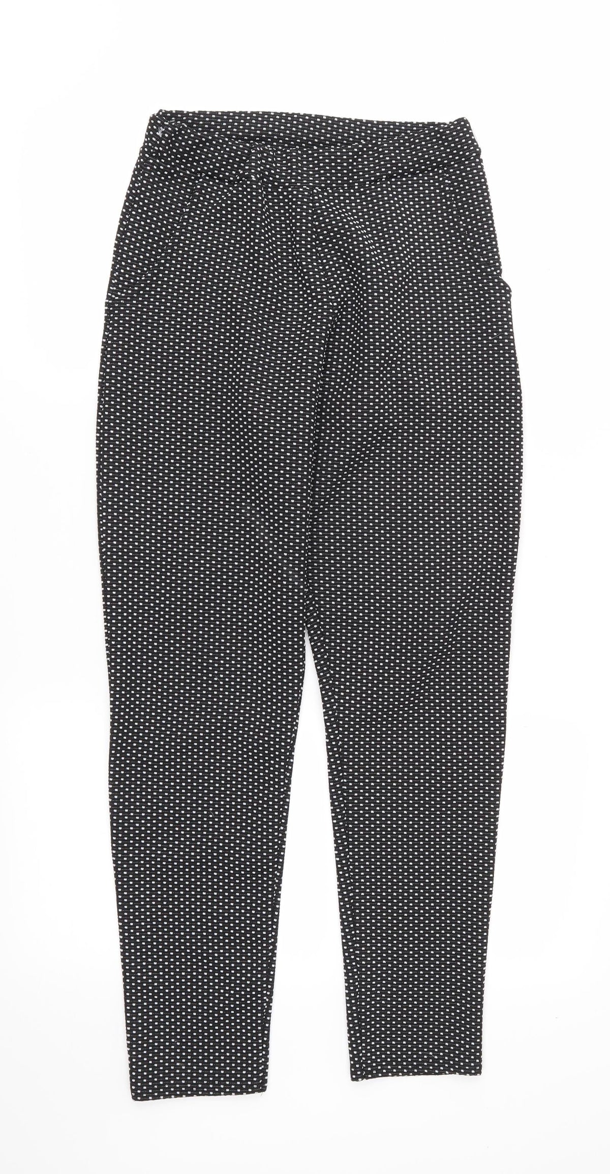 Preworn Womens Black Polka Dot   Trousers Size 10 L28 in