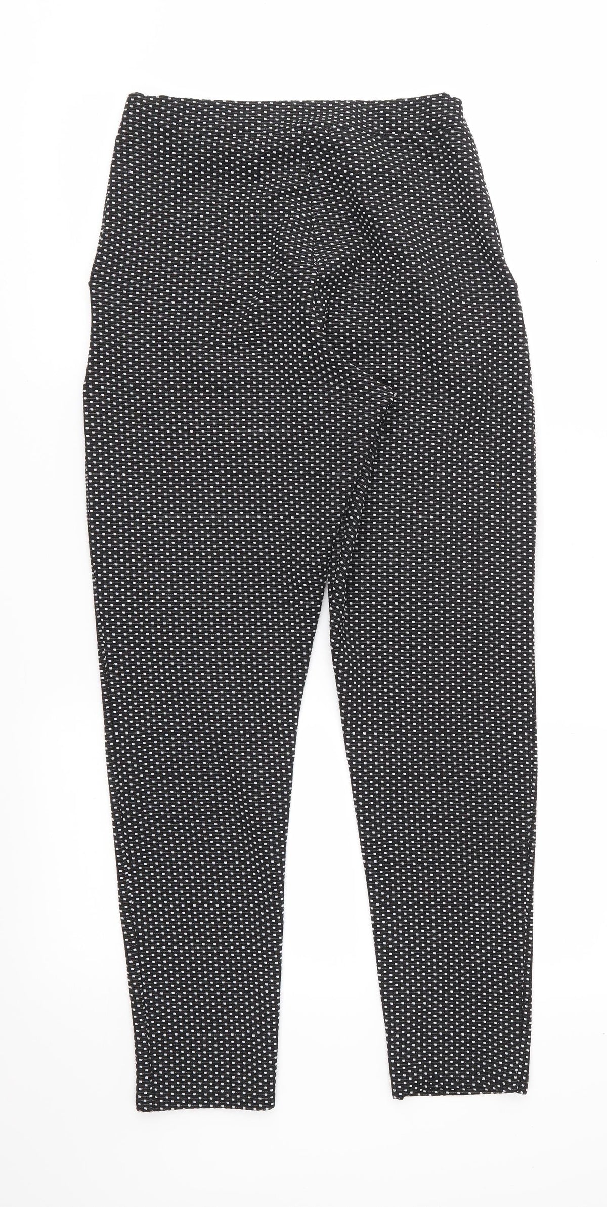 Preworn Womens Black Polka Dot   Trousers Size 10 L28 in