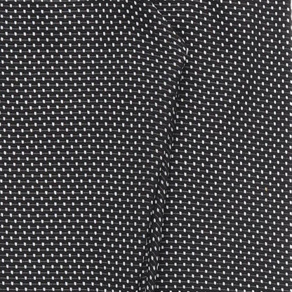 Brand and care label for Preworn women’s black polka dot trousers, size UK 10, 28-inch leg