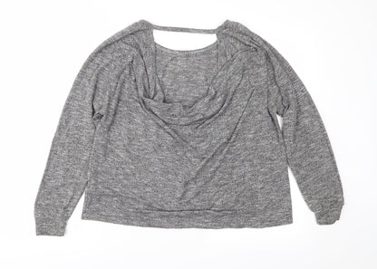 Back view of Atmosphere women’s grey basic blouse, size UK 12