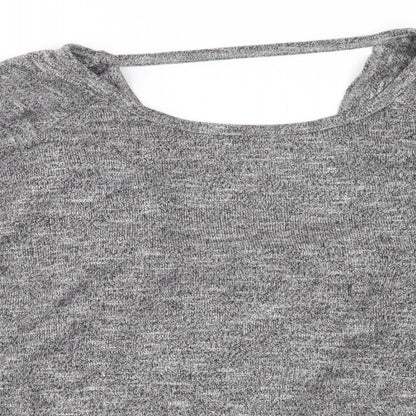 Close-up detail of Atmosphere women’s grey basic blouse, size UK 12