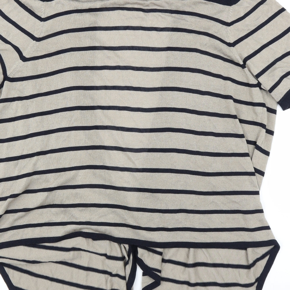 Precis Womens Beige Striped  Cardigan Jumper Size XL